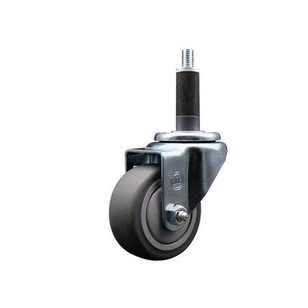 Service Caster 3'' Thermoplastic Rubber Wheel Swivel 1'' Expanding Stem Caster SCC-EX20S314-TPRB-1